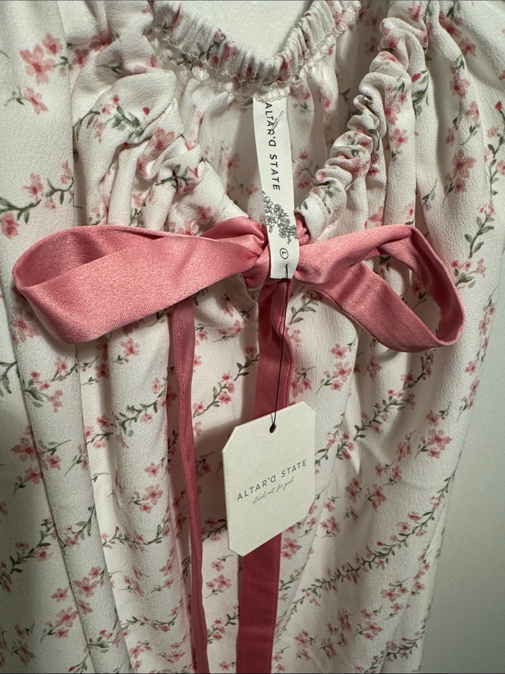 NWTAltar’d State Cottagecore/Coquette Puff Sleeve Ultra Feminine Baby Doll Dress - Picture 2 of 5